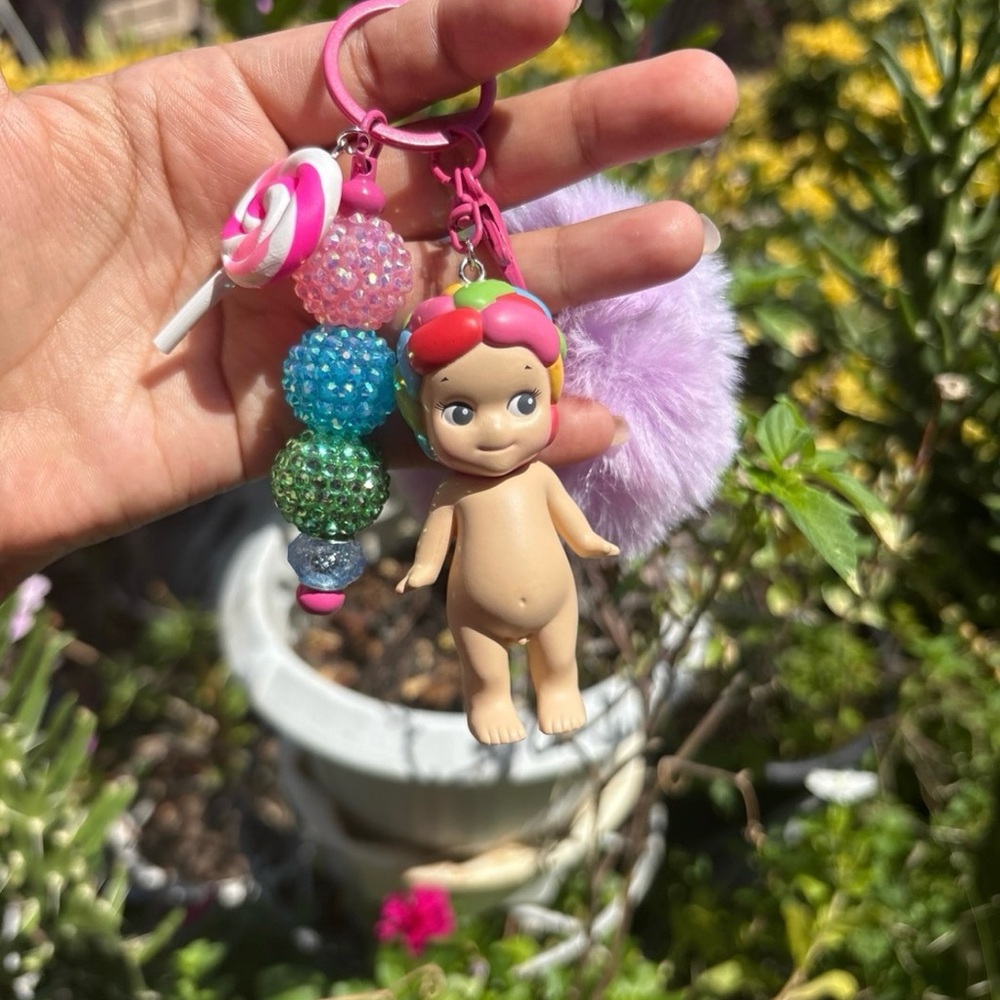 Colorful jellybean sonny Keychain withBeads